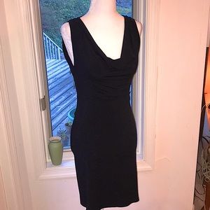 Black Cowl Neck, Backless Dress - Size XS